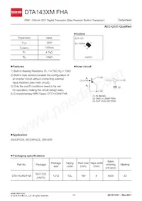 DTA143XMFHAT2L Datasheet Cover