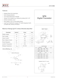 DTC114EE-TP Datasheet Cover