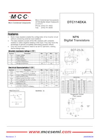 DTC114EKA-TP數據表 封面
