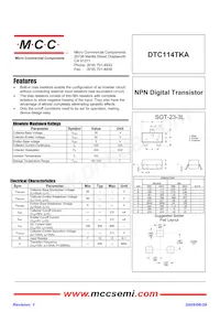 DTC114TKA-TP Datasheet Cover