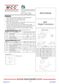 DTC114YUA-TP Datenblatt Cover