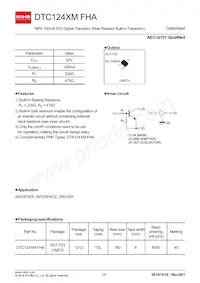 DTC124XMFHAT2L Datasheet Cover