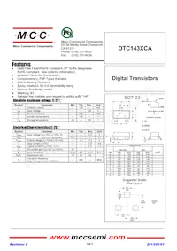 DTC143XCA-TP Datenblatt Cover
