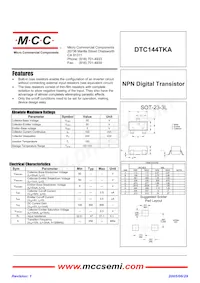 DTC144TKA-TP Datasheet Copertura