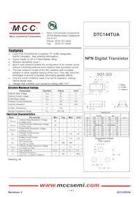 DTC144TUA-TP Datasheet Cover