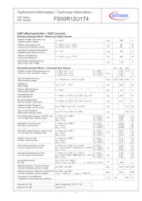FS50R12U1T4BPSA1 Datasheet Page 2
