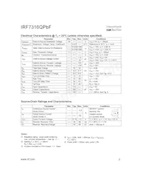 IRF7316QTRPBF數據表 頁面 2