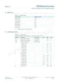 PDTB143XUX數據表 頁面 3