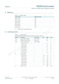 PDTD143XUX Datasheet Pagina 3