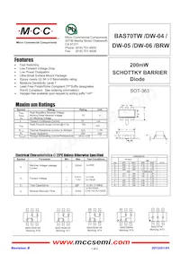 BAS70BRW-TP Datasheet Cover