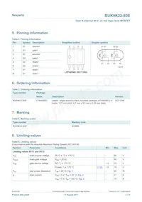 BUK9K22-80EX Datasheet Page 2