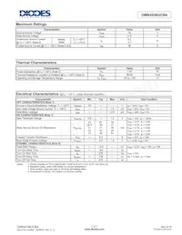 DMN2036UCB4-7數據表 頁面 2