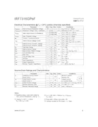 IRF7316GTRPBF數據表 頁面 2