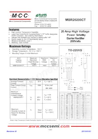 MBR20200CT-BP Datasheet Cover
