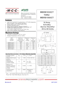 MBRB1040CT-TP 데이터 시트 표지