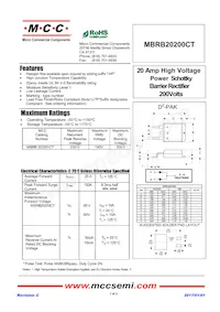 MBRB20200CT-TP Datasheet Cover