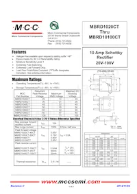 MBRD1060CT-TP Datenblatt Cover