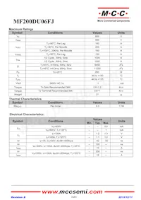 MF200DU06FJ-BP Datasheet Page 2