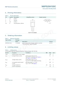NXPS20H100C Datasheet Pagina 2