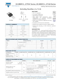 VS-MBR1535CTPBF Datasheet Cover