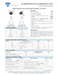 VS-MBRB4045CTTRRP Datasheet Cover