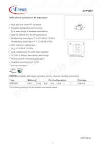 BFP640FE6327 Datasheet Copertura