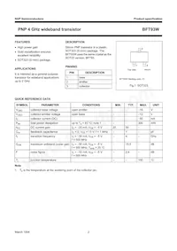 BFT93W Datasheet Page 2