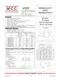 MBRB20100CT-TP Datasheet Cover
