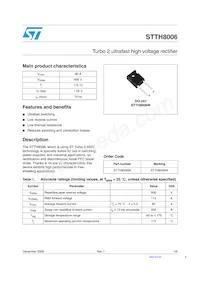 STTH8006W Datasheet Cover