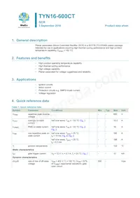 TYN16-600CT Datasheet Cover