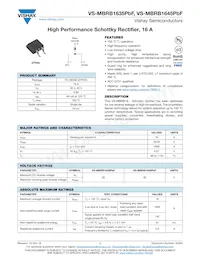 VS-MBRB1645TRRPBF Datasheet Cover