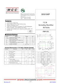 B5819XP-TP Datasheet Cover