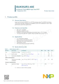 BUK952R3-40E Datasheet Page 2