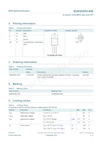 BUK952R3-40E Datasheet Page 3