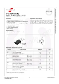 FGH40N60SMD Datasheet Cover