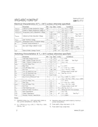 IRG4BC10KPBF數據表 頁面 2