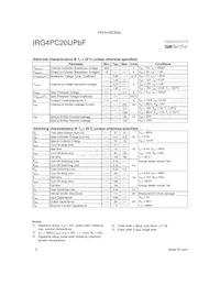 IRG4PC20UPBF數據表 頁面 2