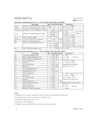 IRG4PSH71UPBF數據表 頁面 2