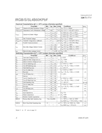 IRGS4B60KPBF數據表 頁面 2