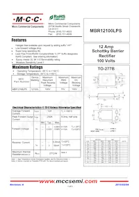 MBR12100LPS-TP Datasheet Copertura