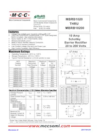 MBRB10100-TP Datasheet Cover