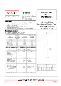 MUR160GP-TP Datenblatt Cover