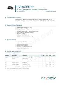 PMEG4030ETP 데이터 시트 표지