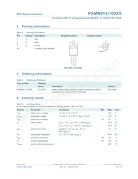 PSMN013-100XS數據表 頁面 2