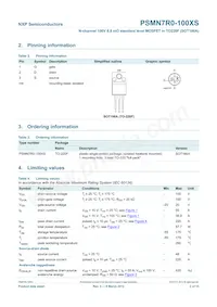 PSMN7R0-100XS數據表 頁面 3