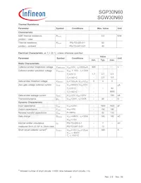 SGW30N60FKSA1 Datasheet Page 2