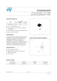 STGD6NC60HDT4 Datasheet Cover