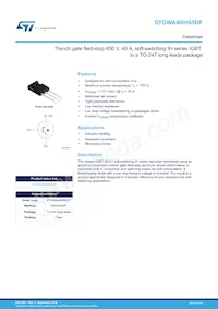 STGWA40IH65DF Datasheet Cover