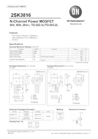 2SK3816-DL-1E Datasheet Cover