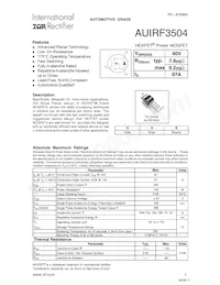 AUIRF3504 Datasheet Cover